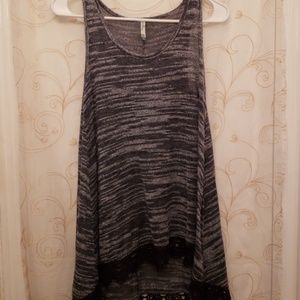 Wallflower summer tank top with crocheted bottom